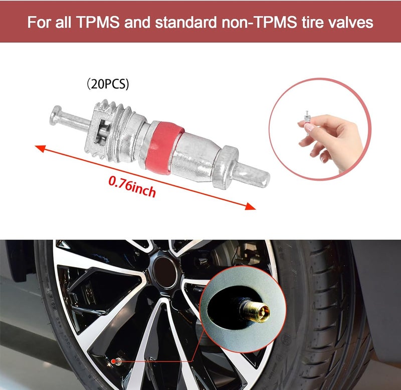 NYTKL 20 PCS Tire Valve Core, Premium Valve Stem Core Part Replacement, TPMS Safe Vehicle Tyre Valve Cores Tool Universal for Most Automotive Motorcycles Bicycles Air Conditioning - Image 2